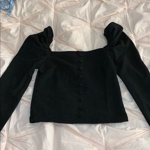 Crop top long sleeve (black)